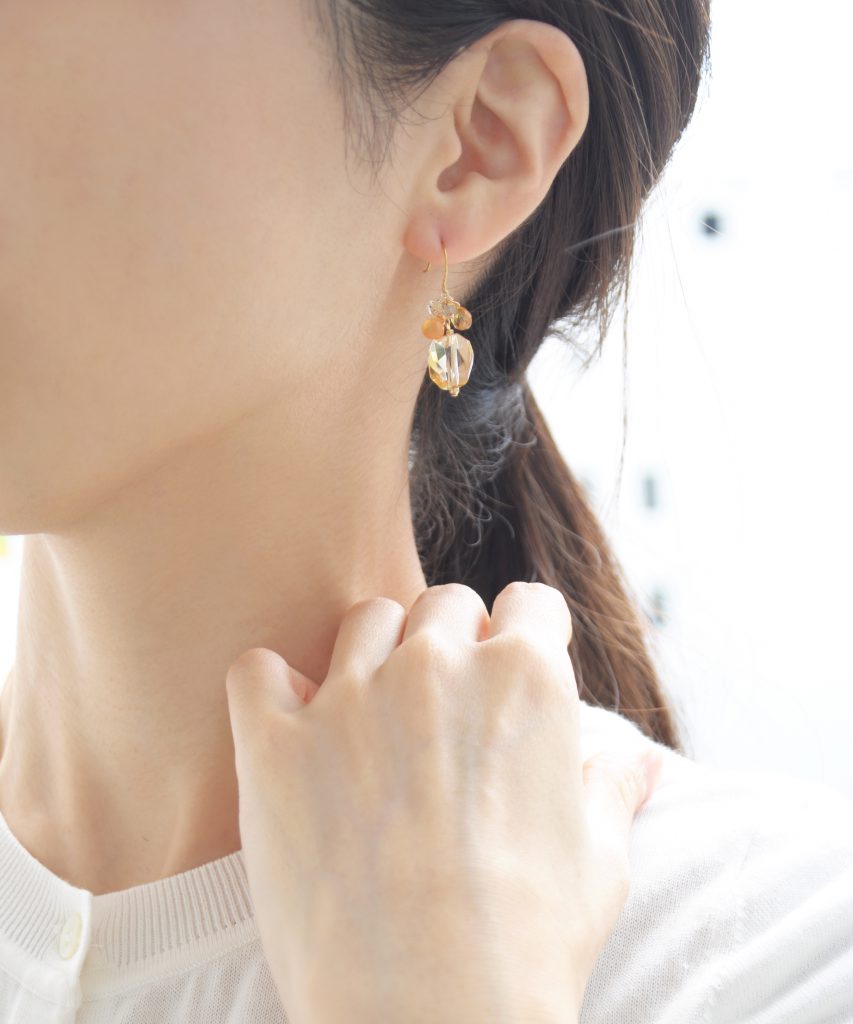 シトリンが主役のピアス